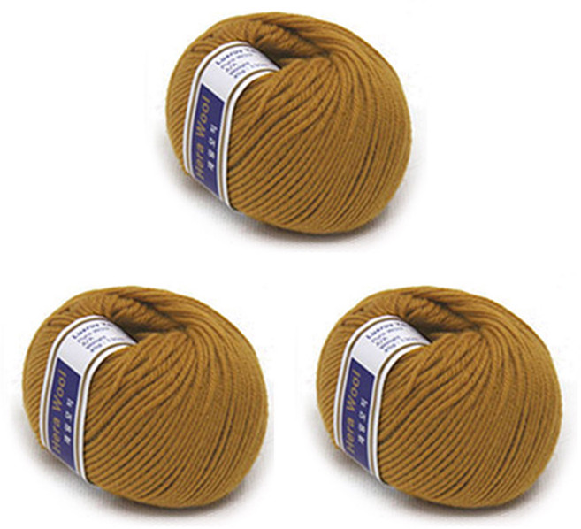 SAMSUNG 三星 C&T Hera Wool 手工毛線, 60 焦糖色, 3個