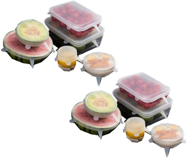 만능 실리콘 뚜껑 6종 x 2p세트, 화이트, 1개