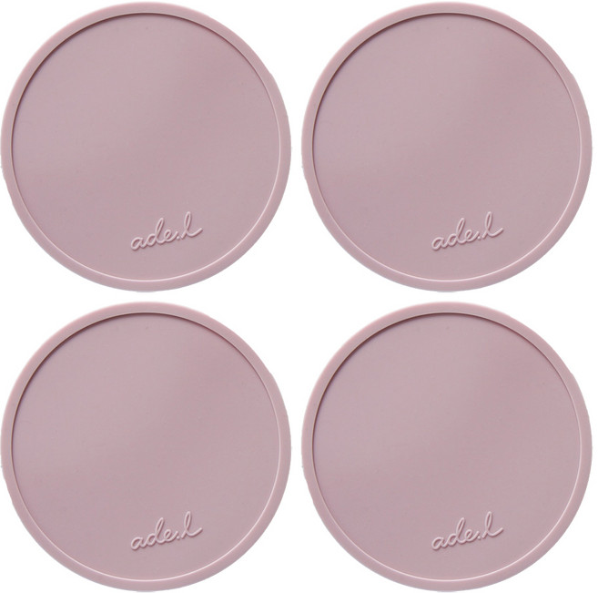 에이드엘 써클 실리콘 컵받침, 인디핑크, 4개