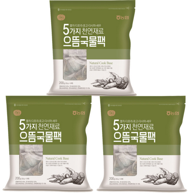 농협 아름찬 으뜸 국물팩 10봉, 20g, 30개