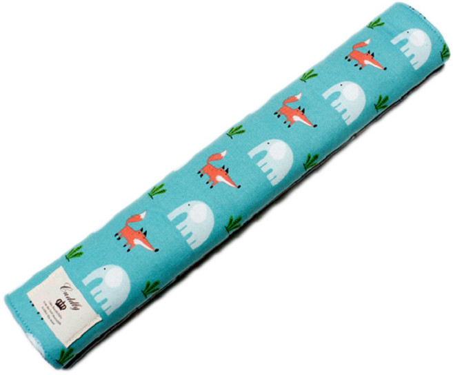 육동구멍가게 핸드메이드 패브릭 안전벨트 커버 7 x 32 cm, 붉은 여우와 코끼리, 1개