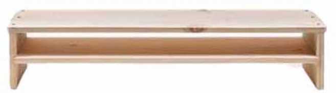 숲애 소나무 통원목 모니터 와이드 받침대, 내츄럴, 2단