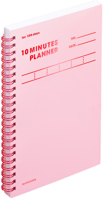모트모트 텐미닛 플래너 100days 노트, 로즈쿼츠, 1개