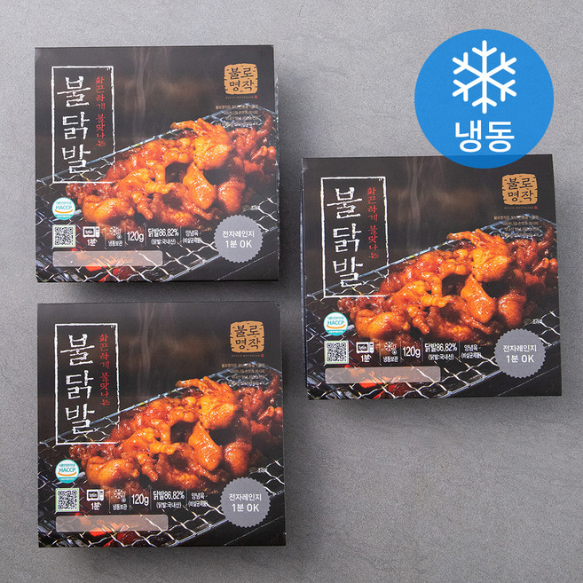 불로명작 불닭발 (냉동), 120g, 3개