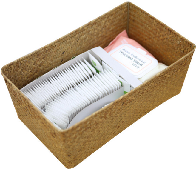 내일의공간 작은 직사각 라탄바구니 XL 36 x 22 x 14 cm, 네츄럴, 1개