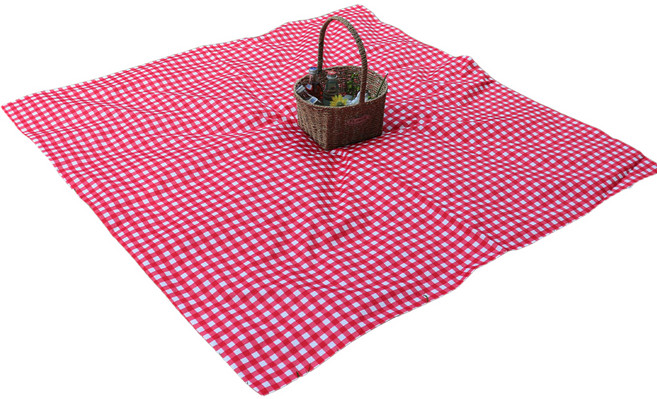 더해피 체크 레드 양면 방수 피크닉 매트, 혼합색상