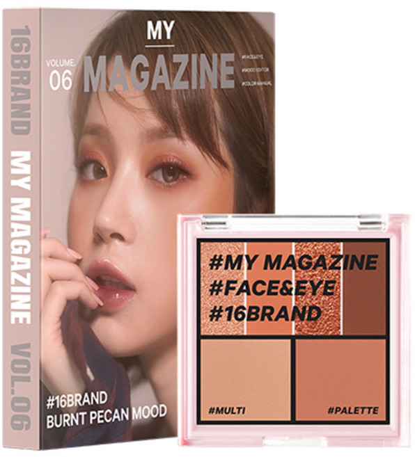 16브랜드 마이 매거진 아이팔레트 8.5g, Vol 06 번트 피칸 무드, 1개