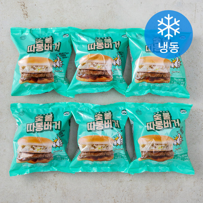 싱글팩토리 숯불 따봉버거 (냉동), 150g, 1개입, 6개