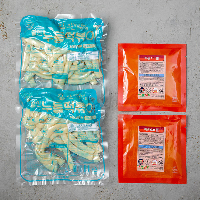오분떡볶이 납작 매콤 소스 3, 370g, 2팩