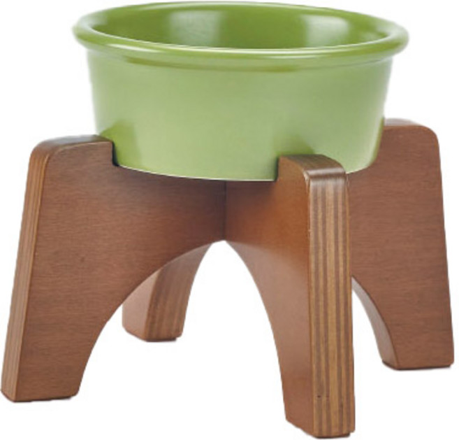 페시앙 반려동물 크로스 펫 도자기 원목 식탁, 브라운우드(받침대) +  올리브그린(그릇), 1개