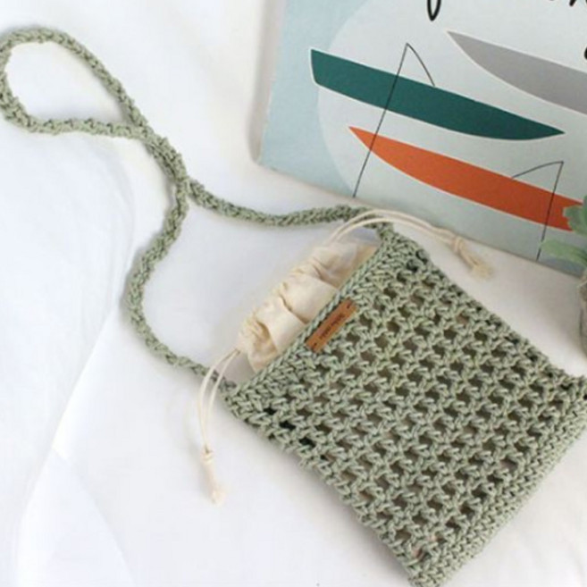 미니 네트 크로스 가방 만들기 동영상포함 뜨개질 DIY 패키지, 1세트, 211