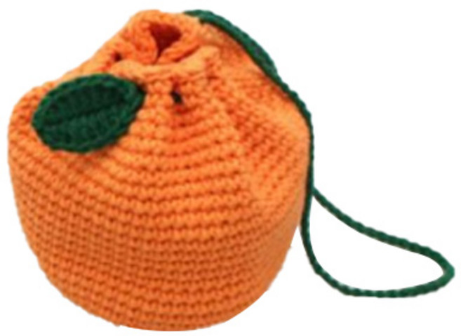 쪼꼬미 Fruits 미니백 동영상포함 뜨개질 DIY 패키지, 1세트, 오렌지