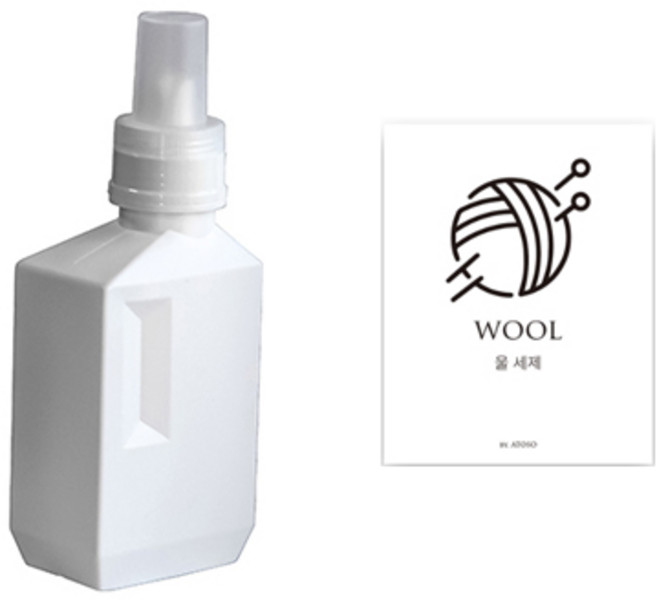 아토소 세탁세제 천연 소분 디스펜서 650ml + 울 세제 라벨 세트, 1세트