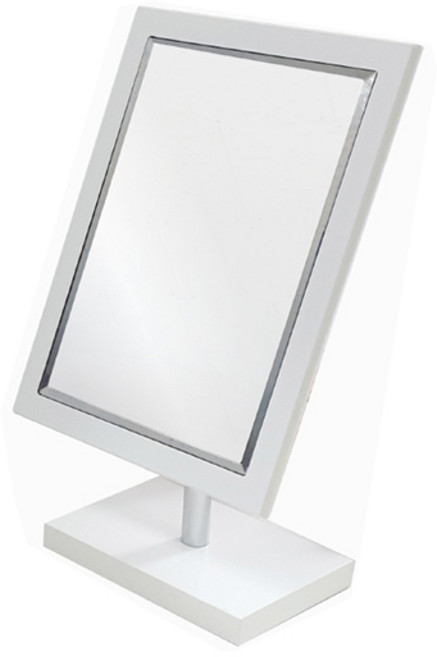 헤닝스 심플 우드 사각 탁상거울, 화이트