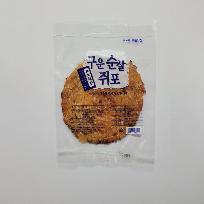 구운 순살 쥐포, 36g, 20개