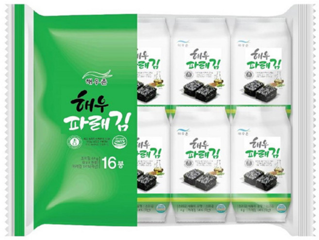 해우촌 해우 파래김 도시락, 4g, 160개