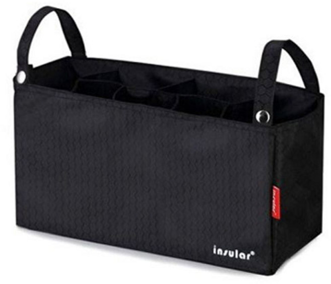 인셜러 유모차전용 방수 기저귀가방, 블랙, 1개