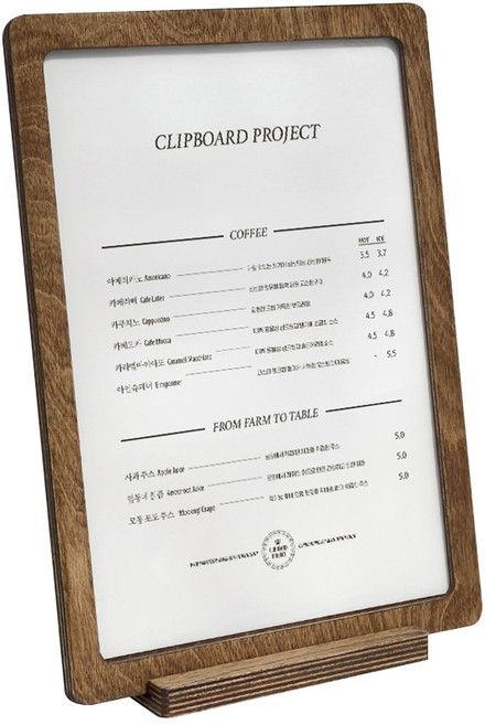 로모프레임 A4 메뉴판 케이스 + 투명PET보호지, 1개