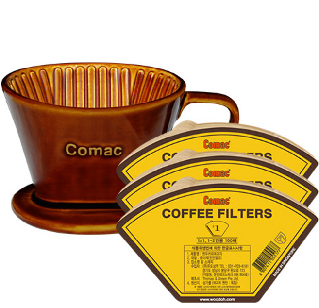 코맥 자기커피드리퍼세트 갈색, 자기드리퍼 + 커피여과지 (300매), 1세트