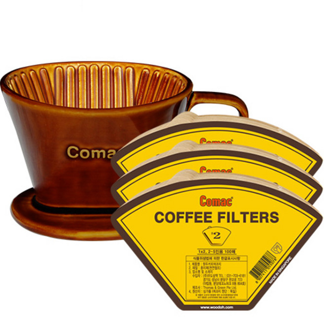 코맥 자기드리퍼 세트 D5 FY2, 1세트, 드리퍼 갈색 + 여과지(300p)