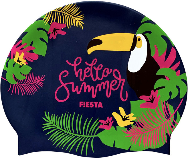 오호라스튜디오 피에스타 투칸 링클 실리콘 수영모, 군청, 1개