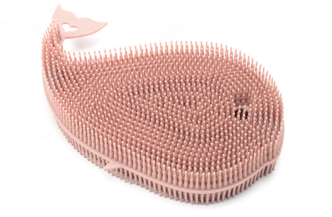 플라이토 국내 제조 국산 실리콘 고래 수세미 브릭레드, 1개입, 1개