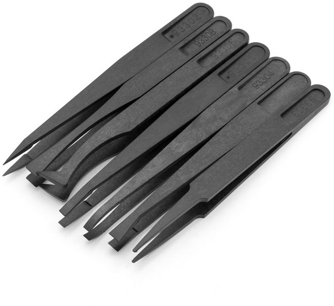 컴스 정전기 방지 플라스틱 핀셋 7종 세트 ID751, 1세트