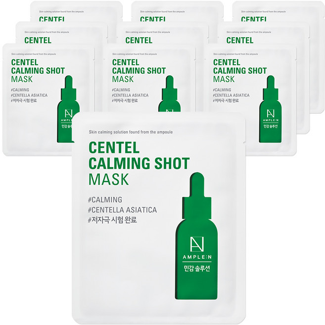 AMPLE N Coreana 積雪草鎮靜舒緩面膜, 1入, 10個