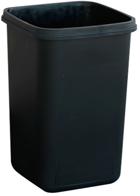 바이굿즈 오픈형 정사각 종량제 휴지통, 검정