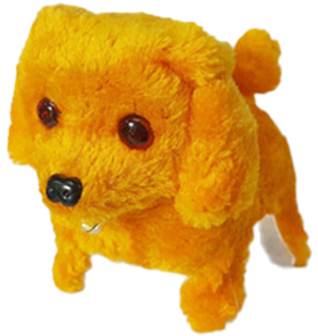 파피앙 움직이는 강아지 작동인형 + 건전지, 12cm, 골드(PP4), 1개