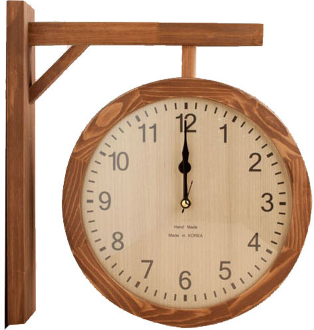 나무의꿈 둥근 양면시계, 브라운
