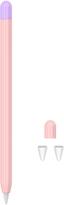 라이노핏 애플펜슬 1세대 전용 파스텔 투톤 케이스 + 여분 뚜껑 + 펜촉 보호캡 2p, 베이비핑크, 1세트