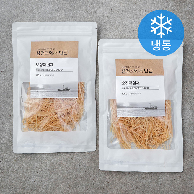 삼천포에서 만든 오징어실채(냉동), 120g, 2개