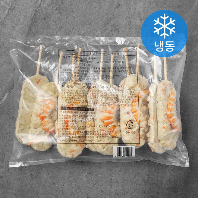 매콤새우 오징어맛바 (냉동), 125g, 10개
