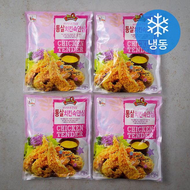 비비큐 통살 치킨 속안심 (냉동), 250g, 4팩