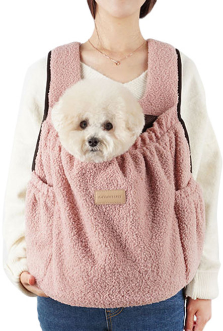 에이미러브즈펫 강아지앞가방 허그프론트, 덤블핑크, 1개