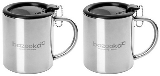 bazooka 이중 스텐컵 220ml, 혼합색상, 2개