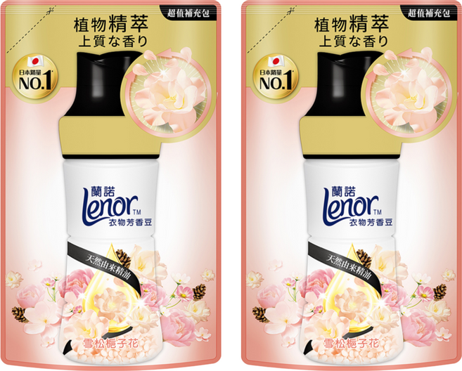Lenor 蘭諾 衣物芳香豆 雪松梔子花 補充包, 2包, 440ml