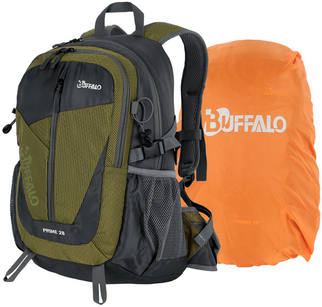 버팔로 프라임 등산배낭 28L 방수커버 포함, 머스타드