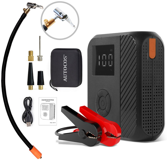 오토코스 50cm 배출버튼 내장 점프스타터 앤 공기주입기 12V, 1개, 14800mAh