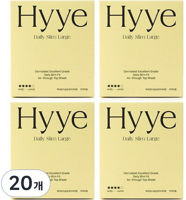 혜 데일리슬림 생리대, 대형, 14개입, 20개