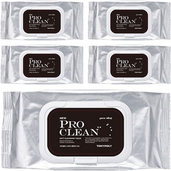 토니모리 프로클린 소프트 클렌징 티슈, 50매입, 5개