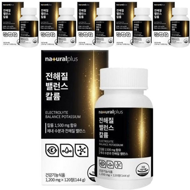 내츄럴플러스 전해질 밸런스 칼륨 포타슘 144g, 120정, 6개