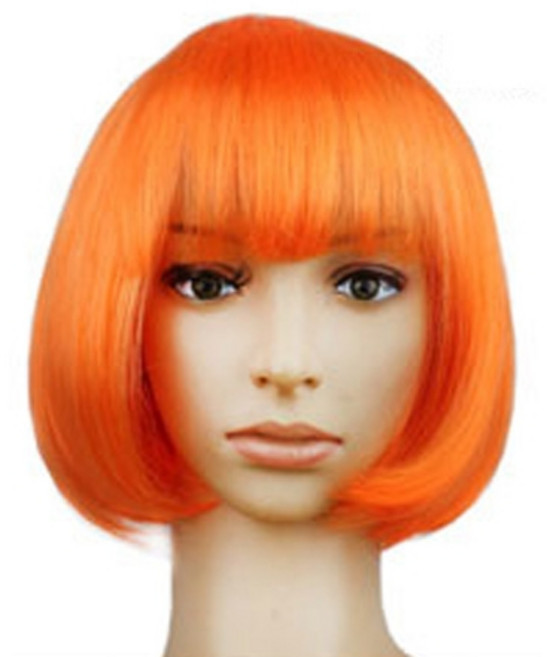 이모쿠비 단발머리 파티 가발, 오렌지, 1개