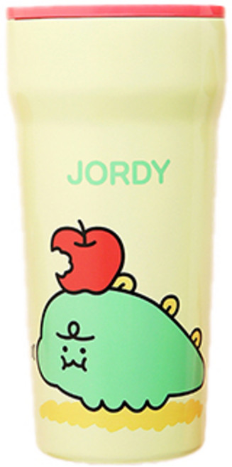 니니즈 애플 죠르디 스텐 텀블러, 핑크 + 레몬, 540ml, 1개