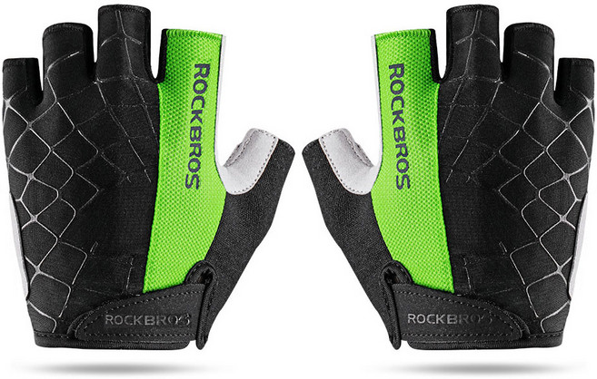 락브로스 스파이더 자전거 반장갑 S109, 그린, 1개