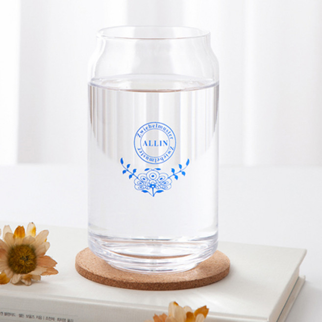 ALLIN 알린 쯔비벨 비어캔 글라스 카페유리컵 480ml + 컵받침, 단품없음, 1세트