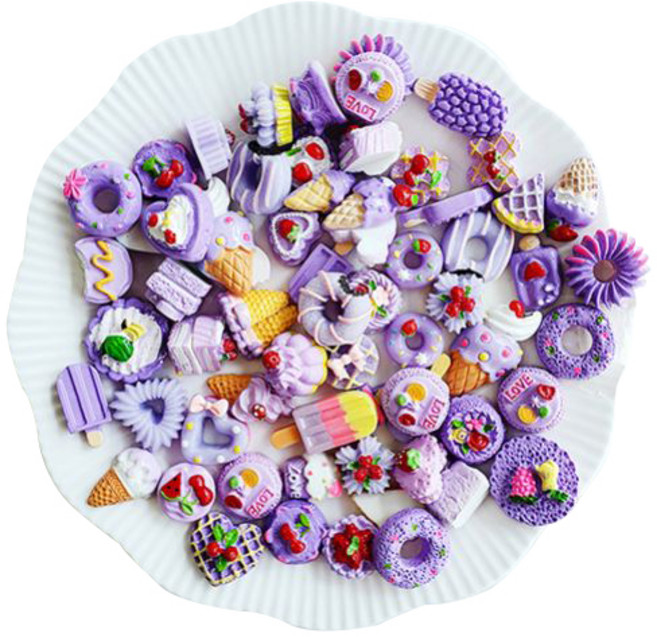 빙고빙고 럭키박스 데코덴 파츠 랜덤발송, 연보라톤(C43-2), 1세트