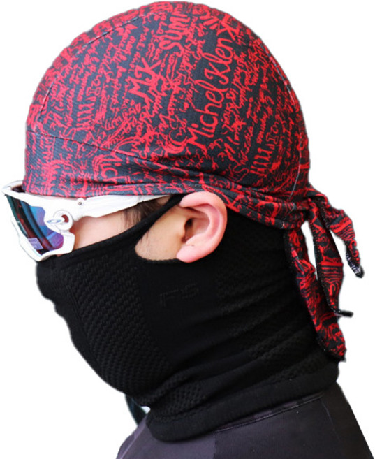 세컨윈드 냉감 스포츠 자전거 두건, 레터링레드, 1개