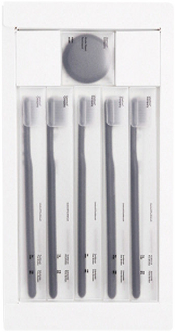 유즈툴컴퍼니 싱글 미세모 칫솔 그레이 5p + 원형 자석, 1세트